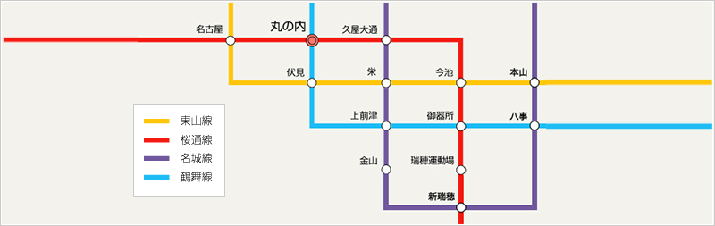 名古屋市営地下鉄路線図